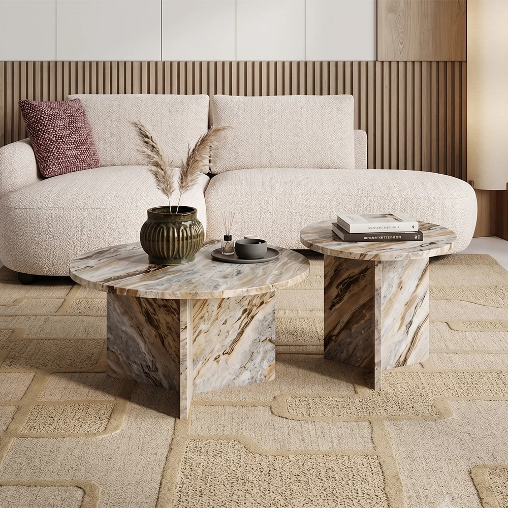 Marble surfaces and crafted interior details