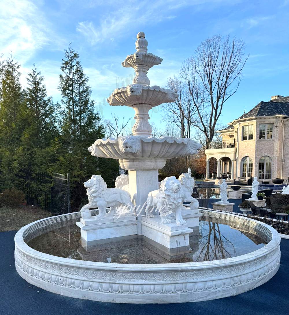 Sculptural marble fountain detail