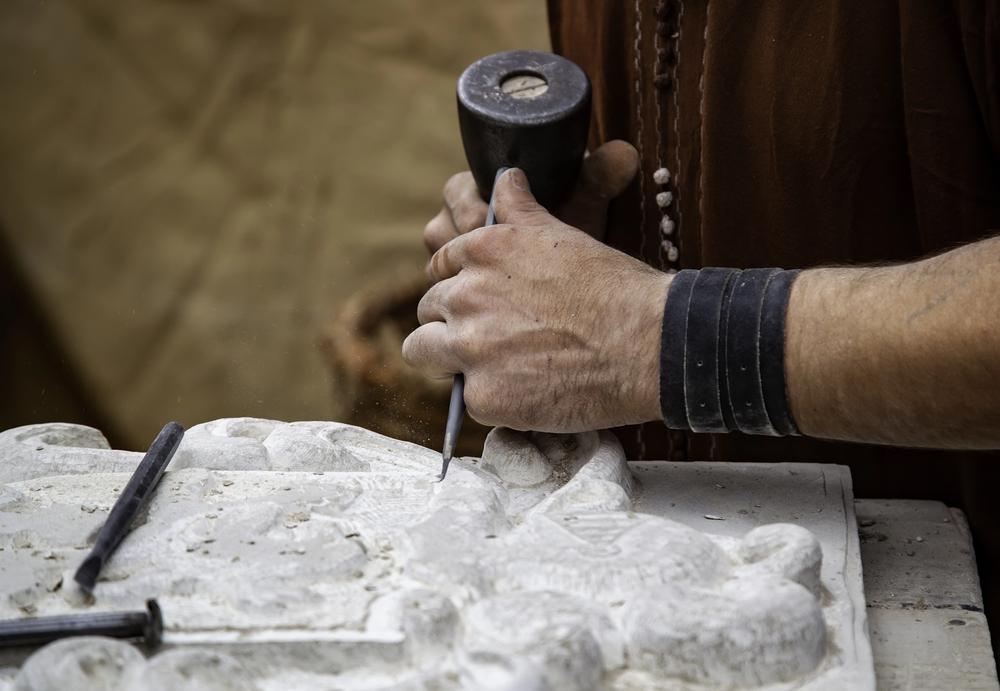 Skilled marble shaping and detailing